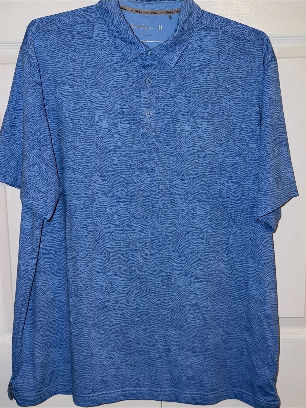 Walter Hagen Blue Wave-Pattern Polo